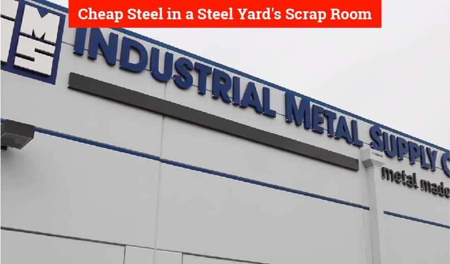 cheap steel in a steel yard