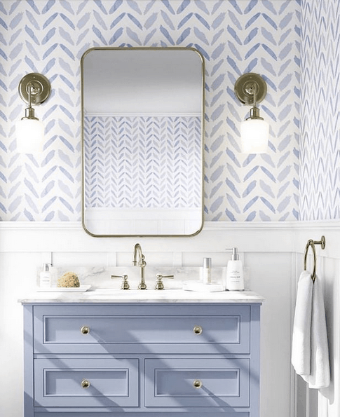 Bathroom White Wallpaper with Luxury Design